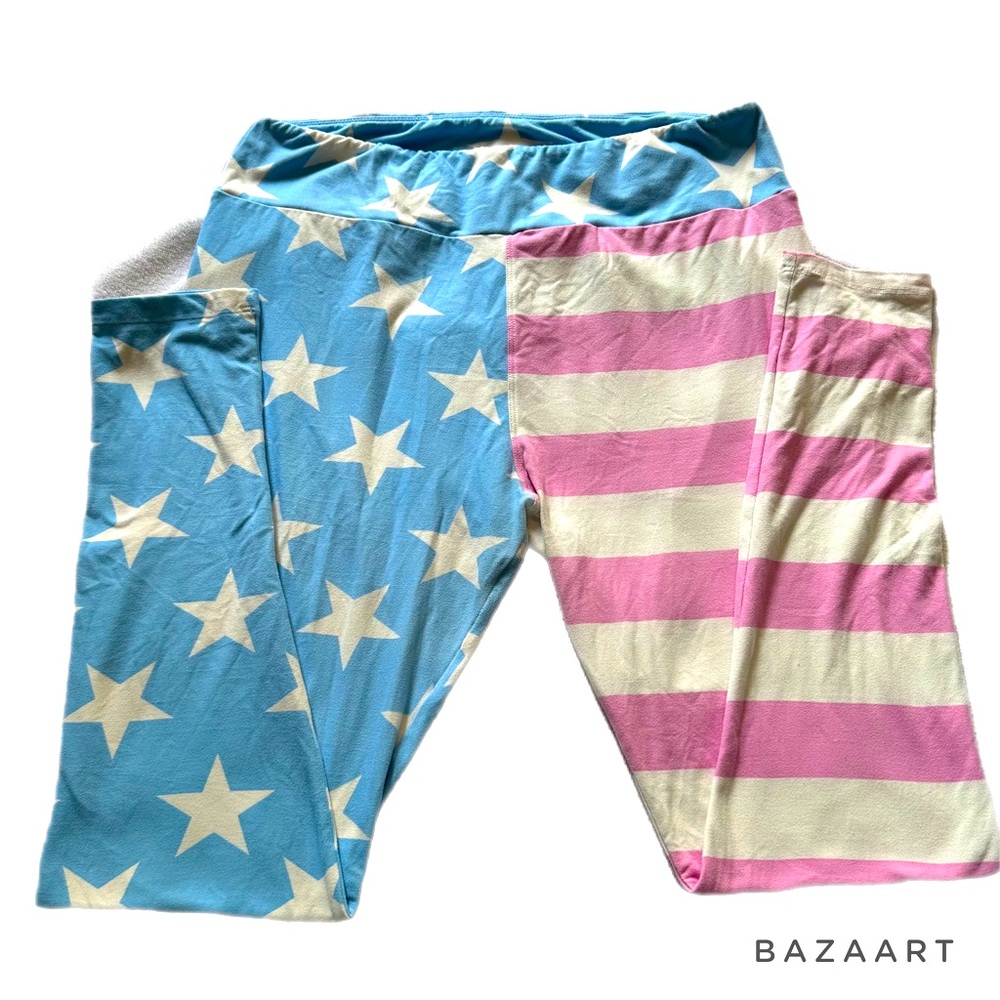 TC LuLaRoe โAmericanaโ Pastel Flag leggings ๐ฆ - Picture 1 of 1